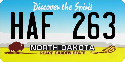 ND license plate HAF263