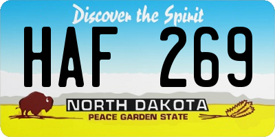 ND license plate HAF269