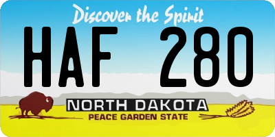 ND license plate HAF280