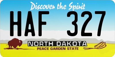 ND license plate HAF327