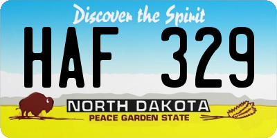 ND license plate HAF329