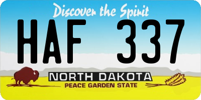 ND license plate HAF337