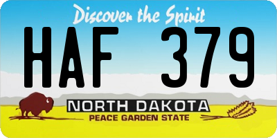 ND license plate HAF379