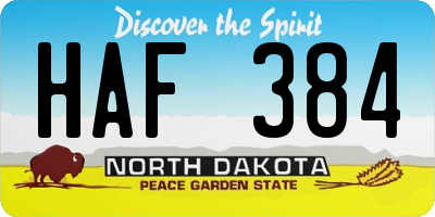 ND license plate HAF384