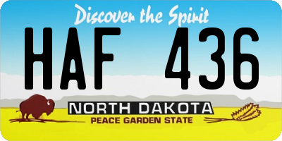 ND license plate HAF436