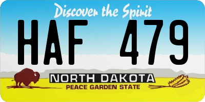 ND license plate HAF479