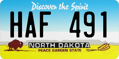 ND license plate HAF491