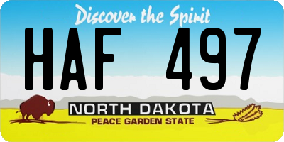 ND license plate HAF497