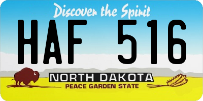 ND license plate HAF516