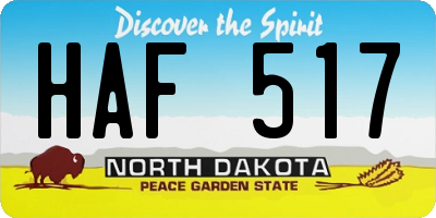ND license plate HAF517