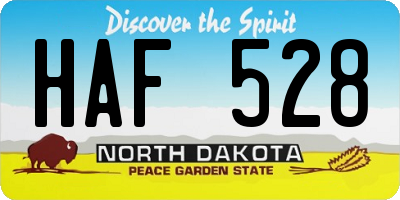 ND license plate HAF528