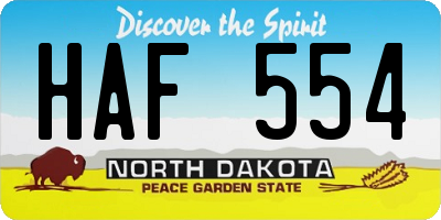 ND license plate HAF554