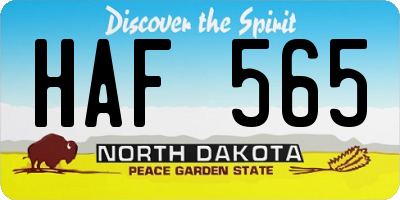 ND license plate HAF565