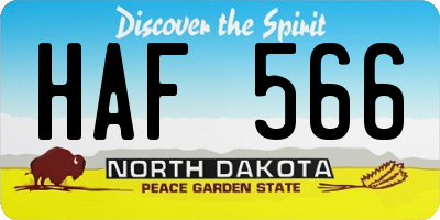 ND license plate HAF566