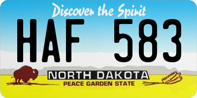 ND license plate HAF583