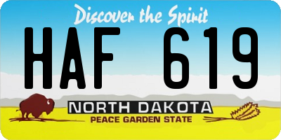 ND license plate HAF619