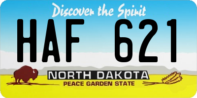 ND license plate HAF621