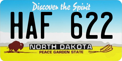 ND license plate HAF622