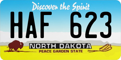 ND license plate HAF623