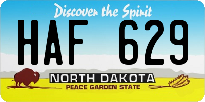 ND license plate HAF629