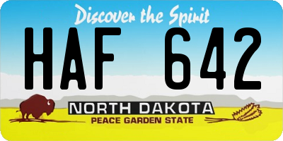 ND license plate HAF642