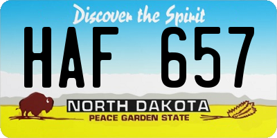 ND license plate HAF657