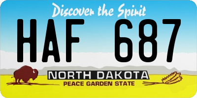 ND license plate HAF687