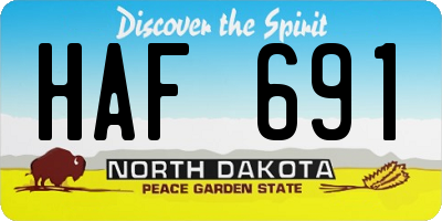 ND license plate HAF691