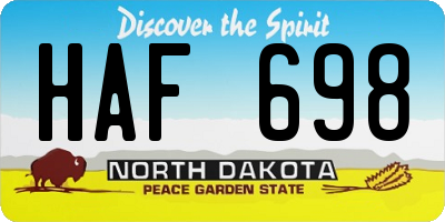 ND license plate HAF698
