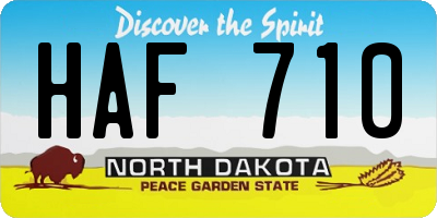 ND license plate HAF710
