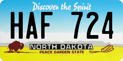 ND license plate HAF724