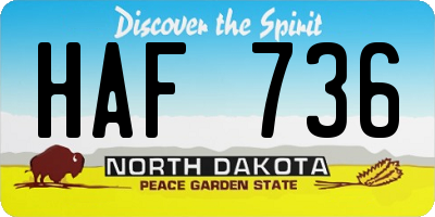 ND license plate HAF736