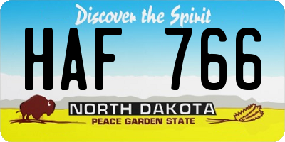 ND license plate HAF766