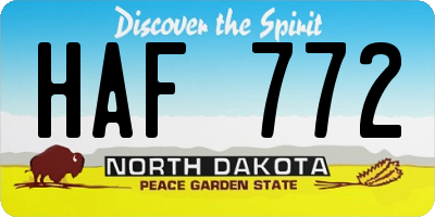 ND license plate HAF772