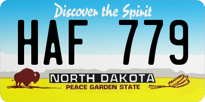 ND license plate HAF779
