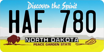 ND license plate HAF780