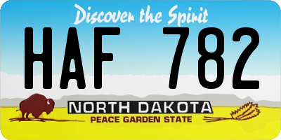 ND license plate HAF782