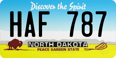 ND license plate HAF787