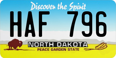 ND license plate HAF796