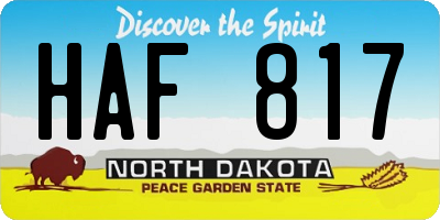 ND license plate HAF817