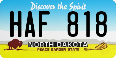 ND license plate HAF818