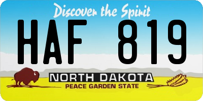 ND license plate HAF819