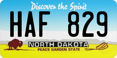 ND license plate HAF829