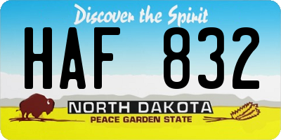 ND license plate HAF832