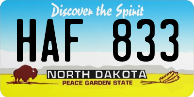 ND license plate HAF833