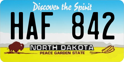 ND license plate HAF842