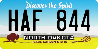 ND license plate HAF844