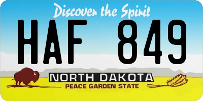 ND license plate HAF849