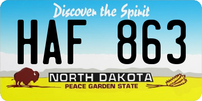 ND license plate HAF863