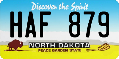 ND license plate HAF879